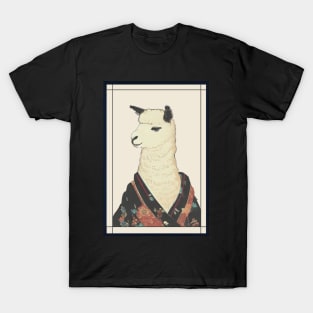 Alpaca with kimono japanese vintage T-Shirt